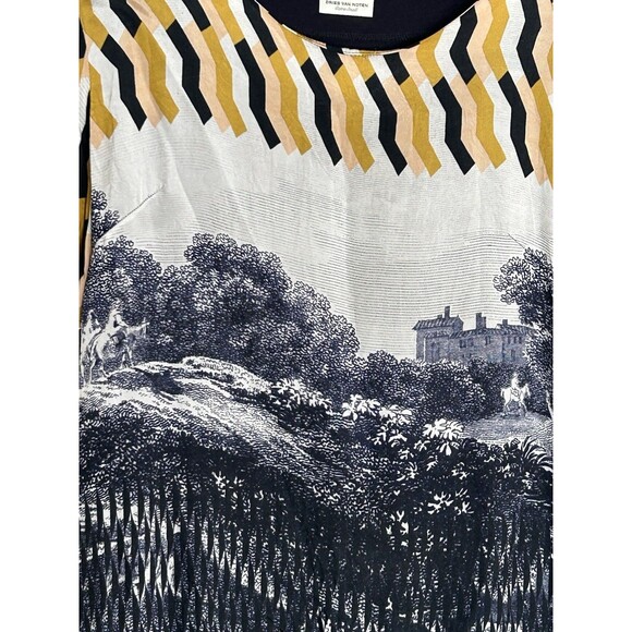 Dries Van Noten Hardison T-Shirt Yellow XS Short Sleeve Landscape motif Geometri - Picture 5 of 5